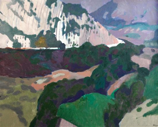 Colin Hayes (1919-2003), Cliffs in a landscape, 24 x 30in.